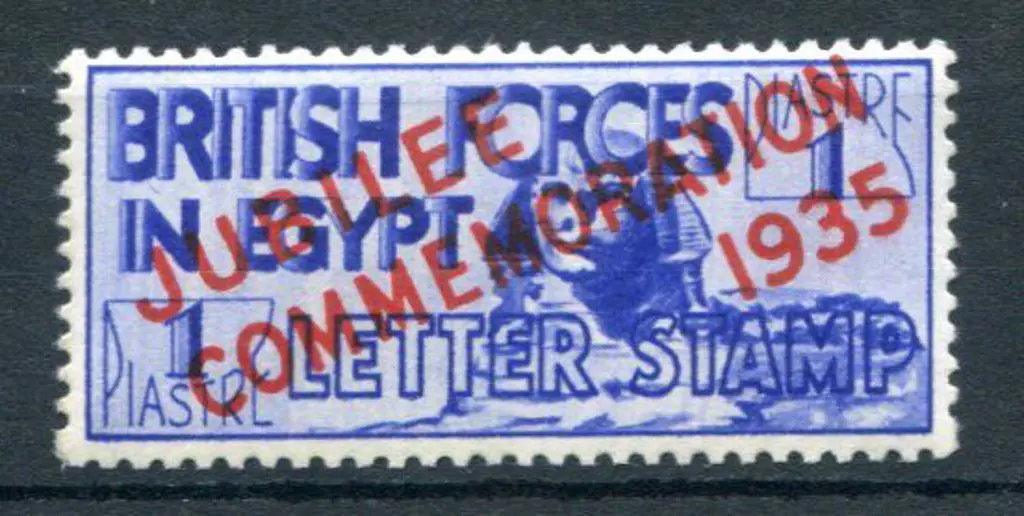 Egypt 1935 1p ultramarine Silver Jubilee with ovpt ... Image 1++