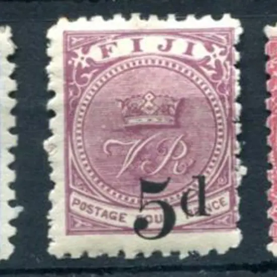Fiji 1891 2½d (type 14) surcharge on 2d green MLH, ...