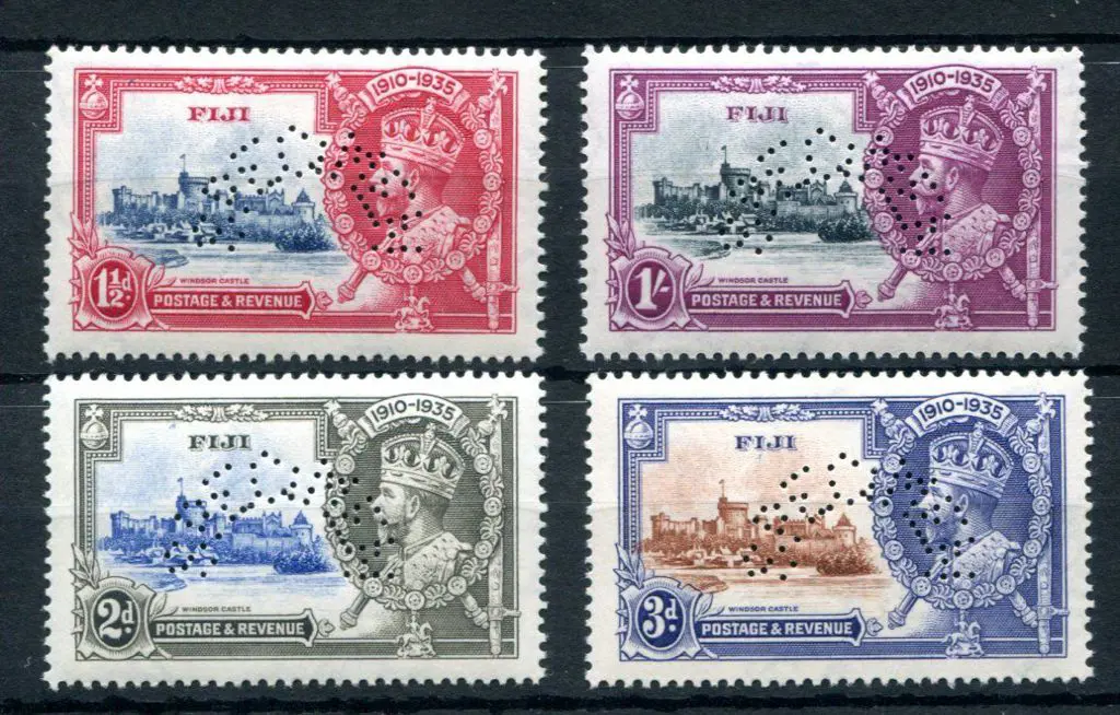 Fiji 1925 Silver Jubilee set perfined "SPECIMEN" ... Image 1++