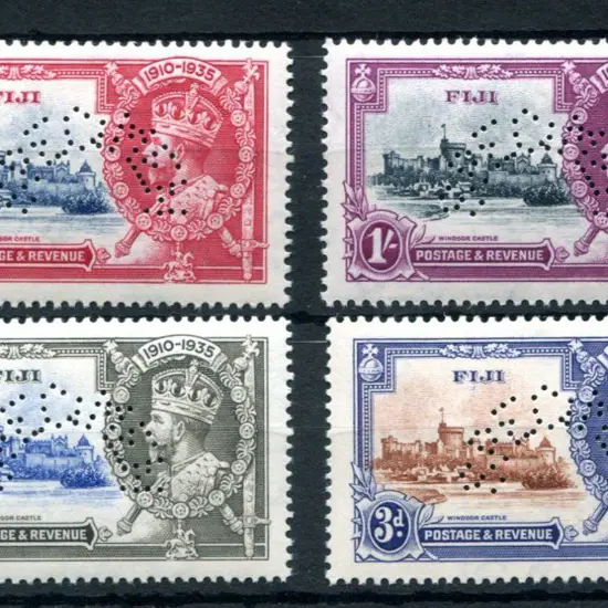 Fiji 1925 Silver Jubilee set perfined "SPECIMEN" ...