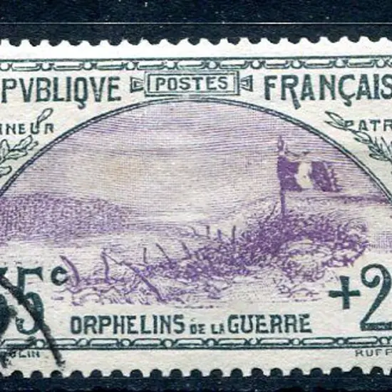 France 1917 35¢ + 25¢ violet & grey War Orphans ...