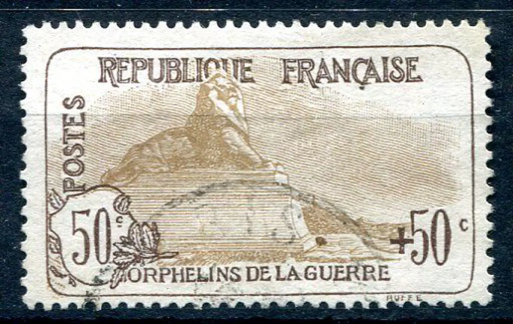 France 1917 50¢ + 50¢ brown War Orphans Fund. Fine ... Image 1++