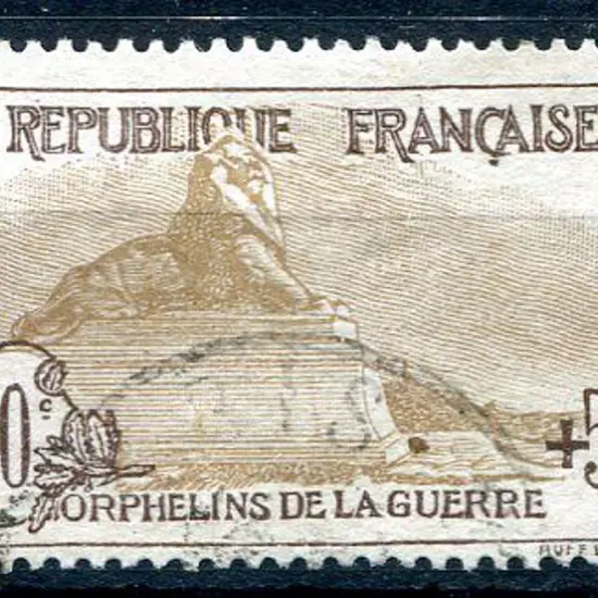 France 1917 50¢ + 50¢ brown War Orphans Fund. Fine ...
