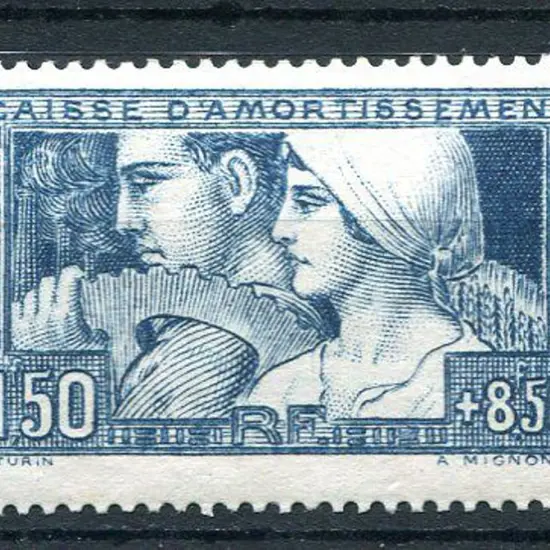 France 1928 1f50 + 8f50 blue Sinking Fund. MLH. SG ...