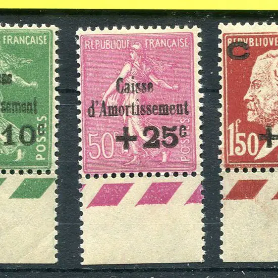 France 1929 "Ceres & Pasteur" Sinking Fund set of ...