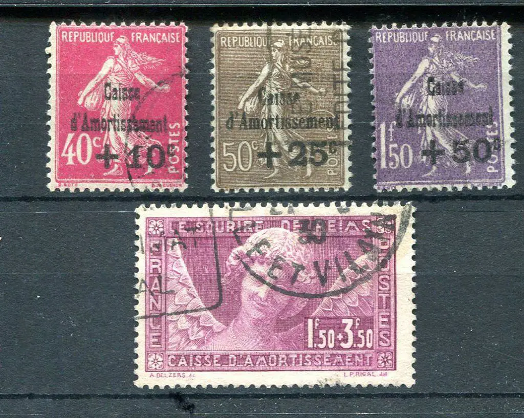 France 1930 1f50 + 3f50 "Sourire de Reims" Sinking ... Image 1++
