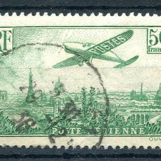 France 1936 50f green Airmail fine used with neat ...