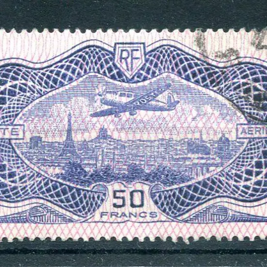France 1936 50f "banknote" Airmail. Fine used. SG ...