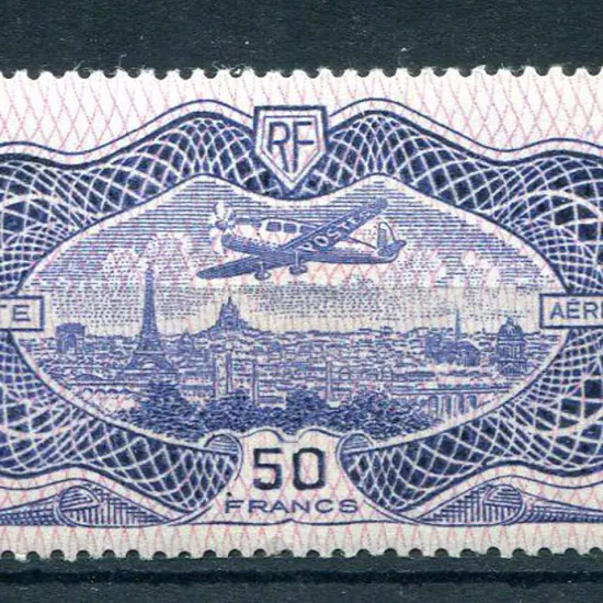 France 1936 50f "banknote" Airmail. Fresh MLH. SG ...