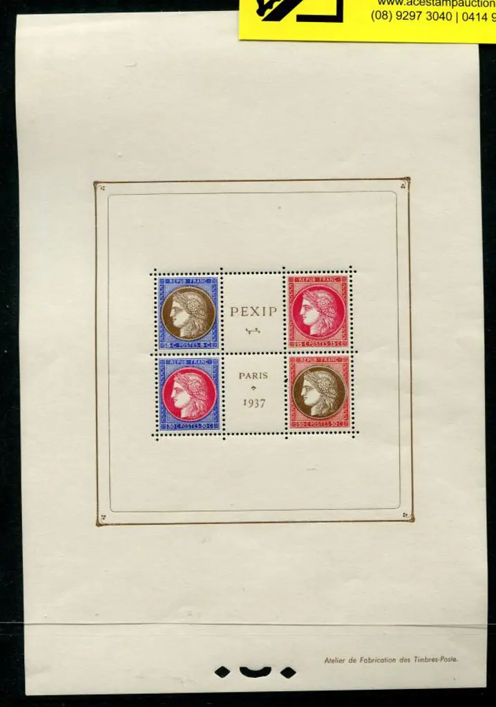 France 1937 PEXID M/S. MUH with light bend close ... Image 1++
