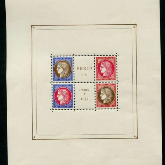 France 1937 PEXID M/S. MUH with light bend close ...