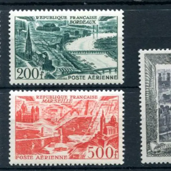 France 1949100f to 1000f Views-Airmails set of 5. ...