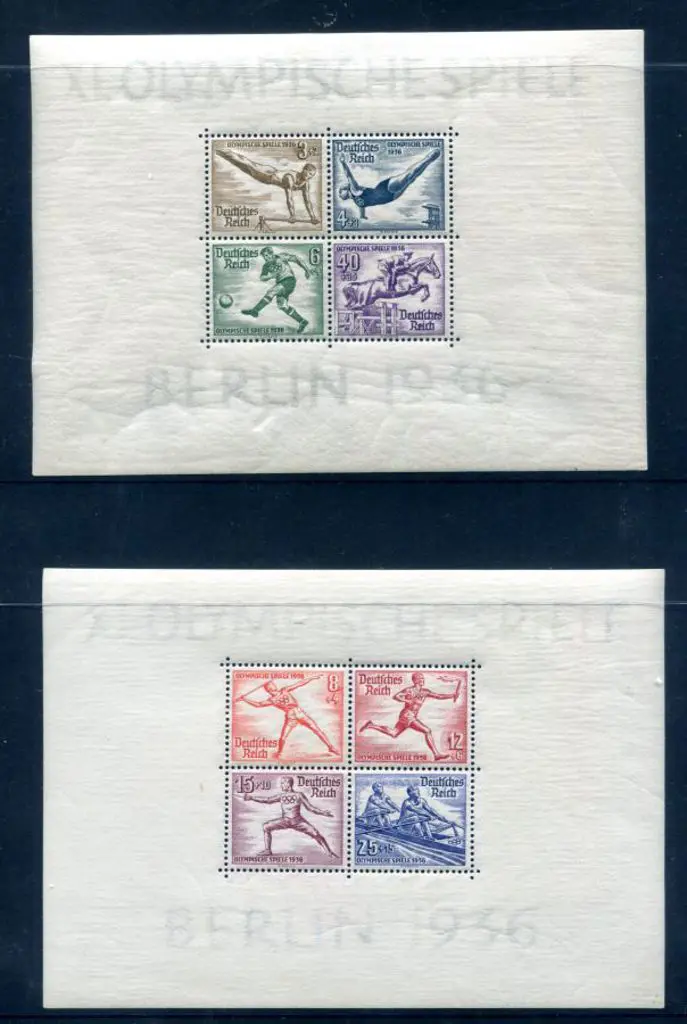Germany 1936 Olympics M/S's pair. Both fine MUH. ... Image 1++