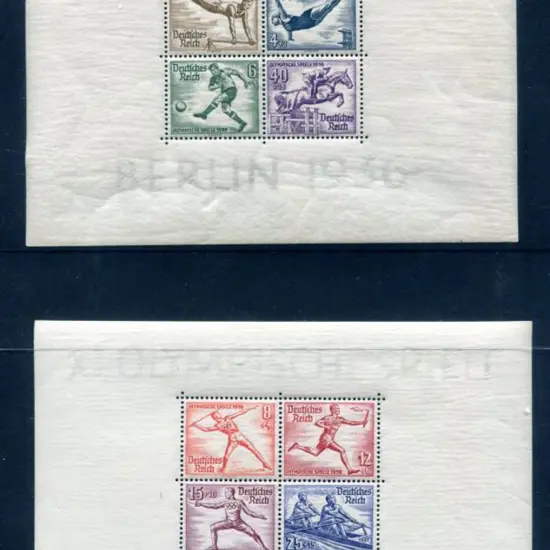 Germany 1936 Olympics M/S's pair. Both fine MUH. ...