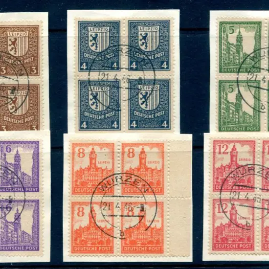 Germany-Russian Zone West Saxony 1946 3pf to 12pf, ...