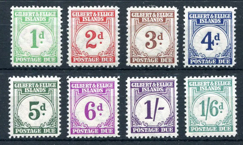 Gilbert & Ellice Islands 1940 1d to 1/6d Postage ... Image 1++