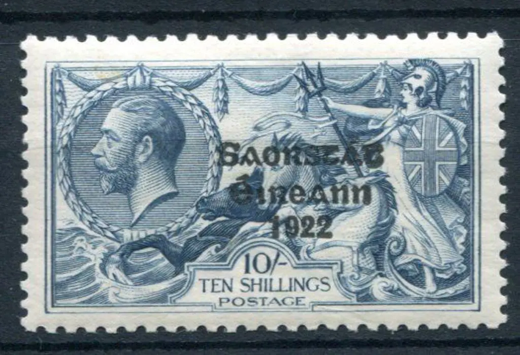 Ireland 1925/28 10/- Seahorse with narrow date in ... Image 1++