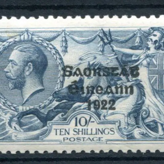 Ireland 1925/28 10/- Seahorse with narrow date in ...