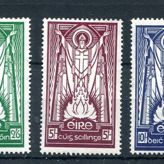 Ireland 1937 2/6d to 10/- St Patrick "Se" wmk set ...