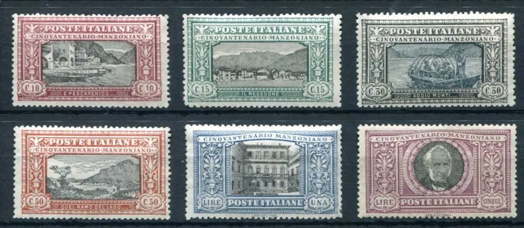 Italy 1923 Manzoni set of 6. Fine MUH with vg ... Image 1++