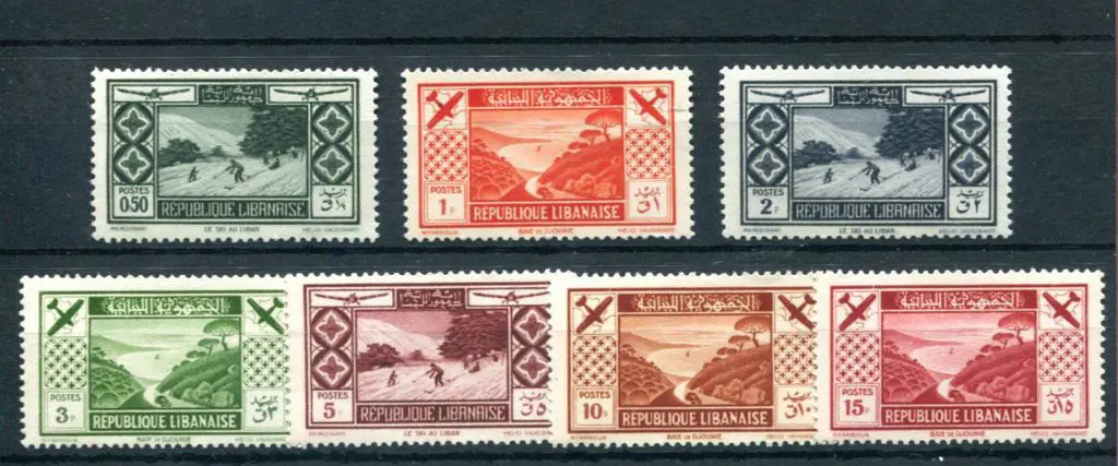 Lebanon 1936 Tourist Propaganda Airmails to 15p ... Image 1++