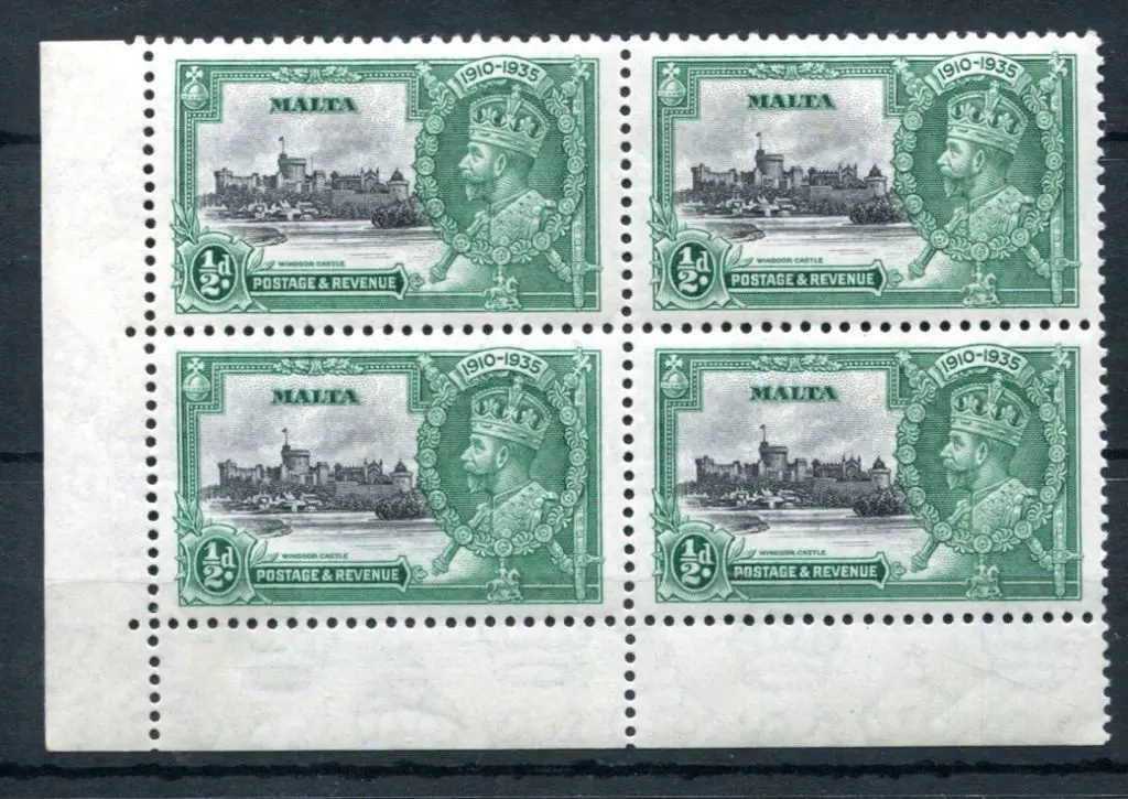 Malta 1935 ½d Silver Jubilee in lower left corner ... Image 1++