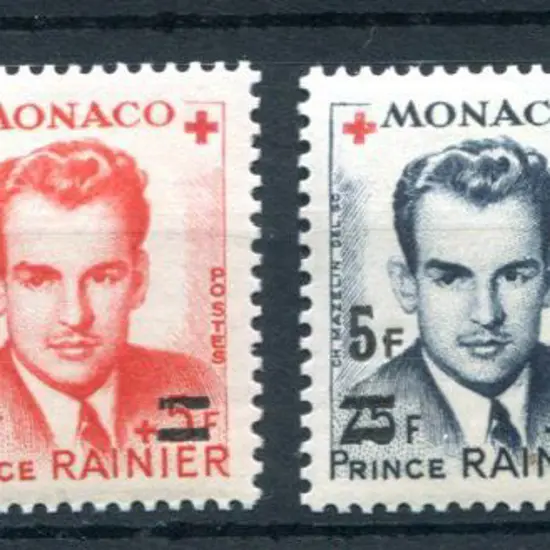 Monaco 1951 Red Cross surcharges set of 4. Fresh ...