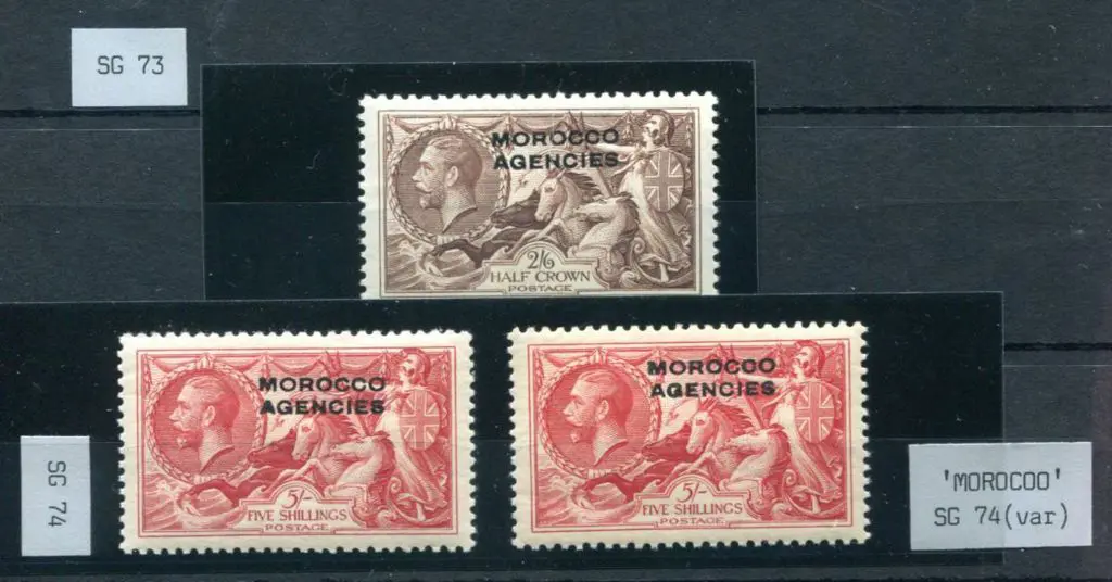 Morocco Agencies 1935/37 2/6d & 5/- re-engraved ... Image 1++