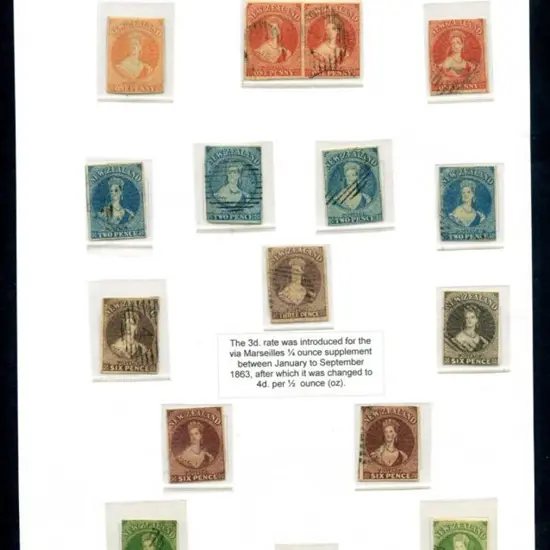 New Zealand 1862 1d vermilion pair & single, ...