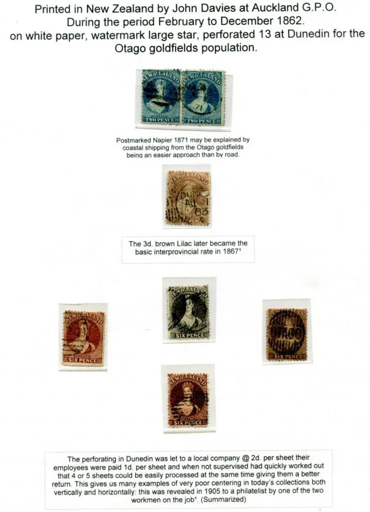 New Zealand 1862/64 2d blue pair, 3d single ... Image 1++