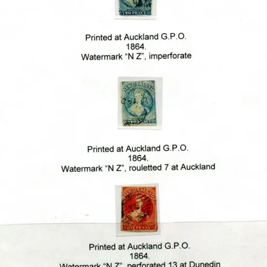 New Zealand 1863 2d perf.13 on no wmk thick soft ...