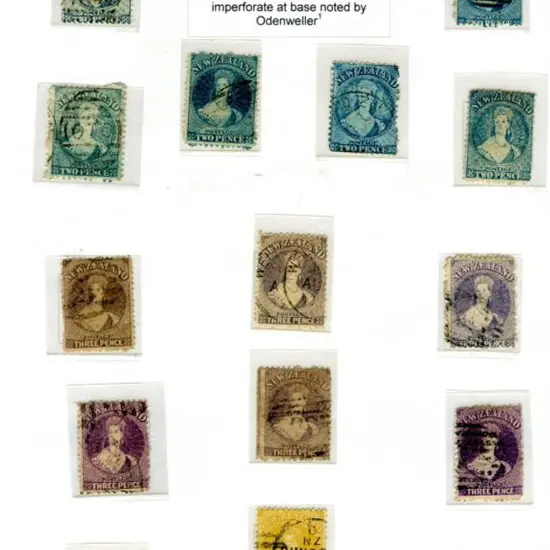 New Zealand 1864/71 1d x 5, 2d x 8, incl pair, 3d ...