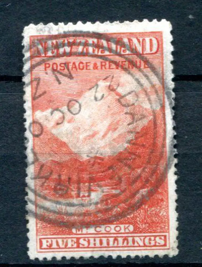 New Zealand 1902/07 5/- dull red, perf. 14 with ... Image 1++
