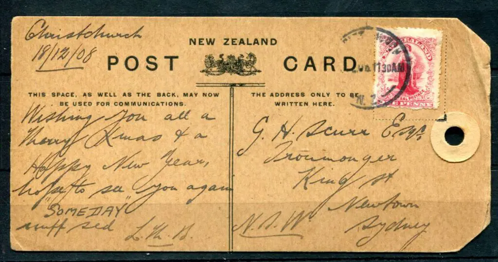 New Zealand 1908 (18th Dec) 1d Universal on a ... Image 1++