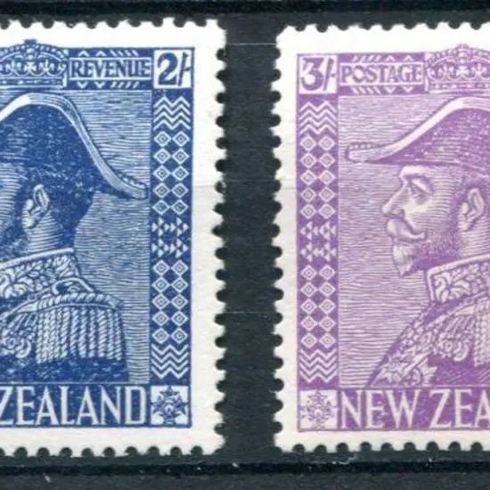 New Zealand 1927 2/- deep blue & 3/- mauve ...