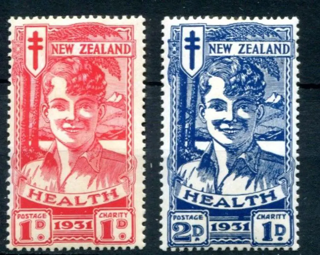 New Zealand 1931 1d & 2d "Smiling Boys". MLH with ... Image 1++