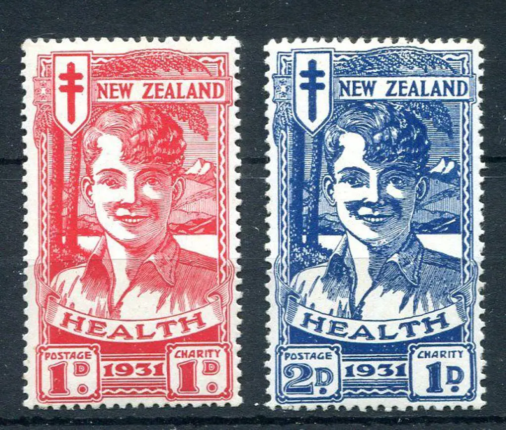 New Zealand 1931 1d & 2d "Smiling Boys" Health ... Image 1++