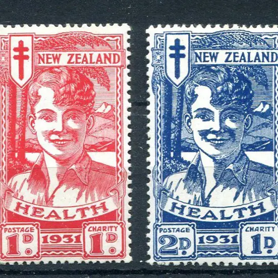 New Zealand 1931 1d & 2d "Smiling Boys" Health ...