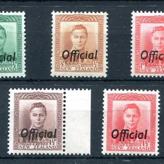 New Zealand 1938/51 ½d to 3d Officials with 1½d ...