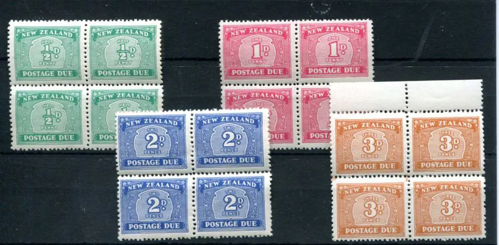 New Zealand 1939 Postage Dues set of 4 with single ... Image 1++