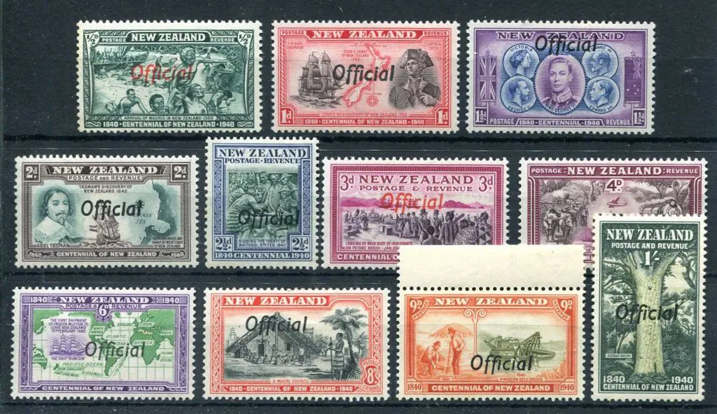New Zealand 1940 ½d to 1/- Centennial Officials. ... Image 1++