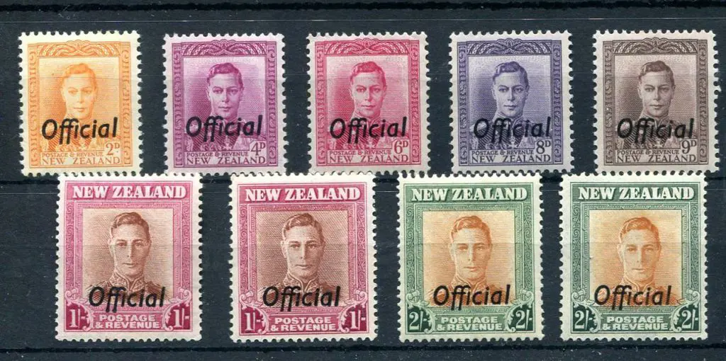 New Zealand 1947/51 2d-2/- Officials incl both ... Image 1++