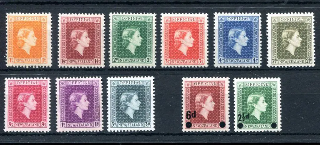 New Zealand 1954/63 1d to 3/- Officials & 1959/61 ... Image 1++