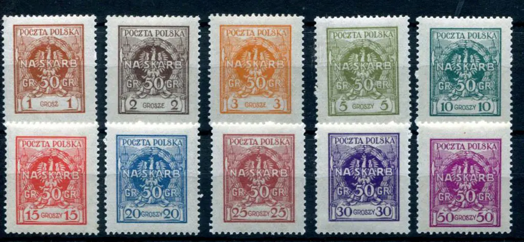 Poland 1924 "Na Skarb" charity set to 50gr. Fresh ... Image 1++