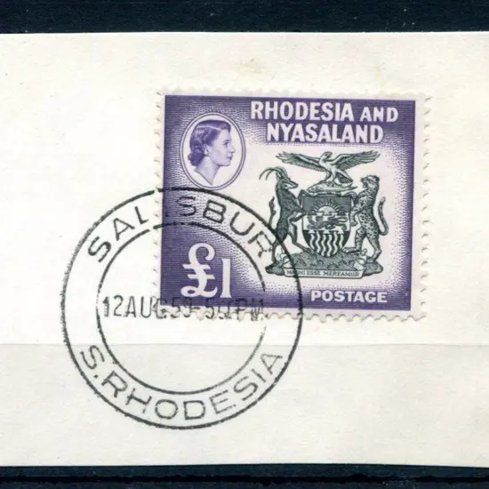 Rhodesia & Nyasaland 1959 £1 black & deep violet ...