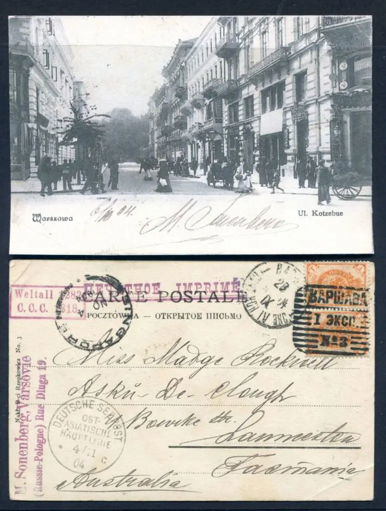 Russia 1904 (28th Nov) Warsaw street scene on this ... Image 1++