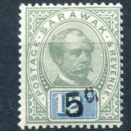 San Marino Sarawak 1889/92 "5¢" surcharge" on 12¢ ...