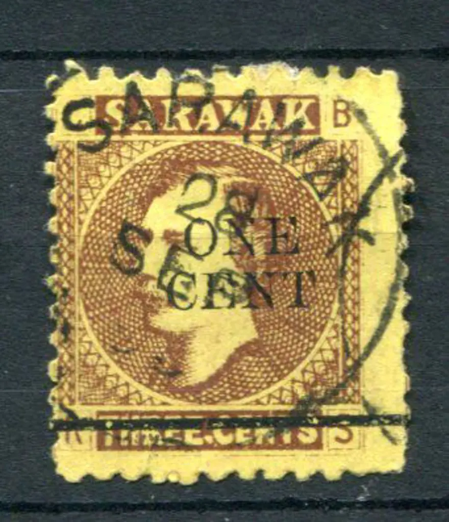 San Marino 1892 1¢ on 3¢ brown with "Stop after ... Image 1++