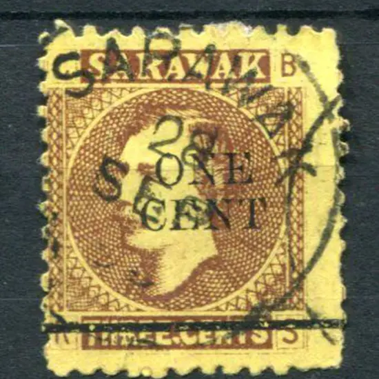 San Marino 1892 1¢ on 3¢ brown with "Stop after ...