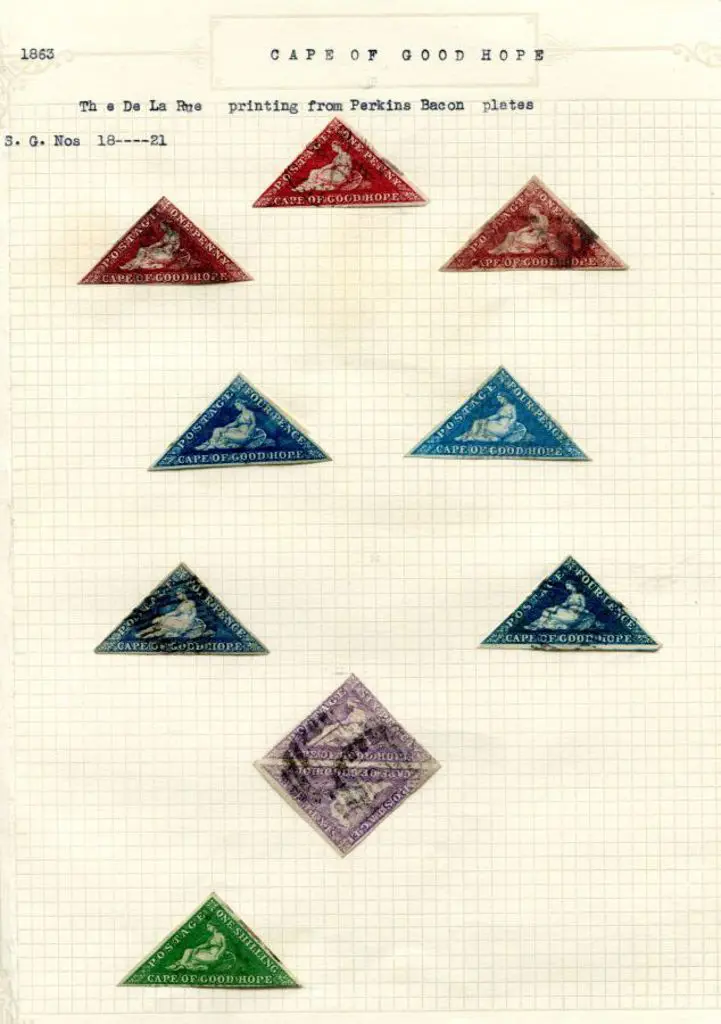 South Africa-Cape of Good Hope 1863/64 1d in 3 ... Image 1++